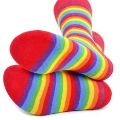 Selini ACCESSORIES Men's Rainbow Stripe Crew Sock