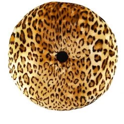 Sourpuss Clothing Leopard Print Velvet Round Pillow