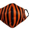 Sourpuss Clothing Black & Orange Stripes Face Mask By Sourpuss ACCESSORIES
