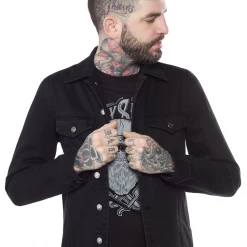 Sourpuss Clothing APPAREL Men's Black Denim Jacket