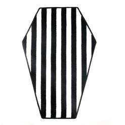 Sourpuss Clothing EVERYTHING ELSE Striped Coffin Rug - Black & White