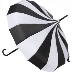 Sourpuss Clothing EVERYTHING ELSE Pagoda Umbrella - Black & White