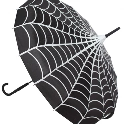 Sourpuss Clothing Pagoda Umbrella - Spiderweb