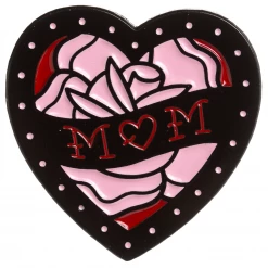 Sourpuss Clothing EVERYTHING ELSE "MOM" Heart Enamel Pin