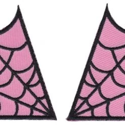 Sourpuss Clothing Spiderweb Collar Points Patch Set - Pink & Black EVERYTHING ELSE
