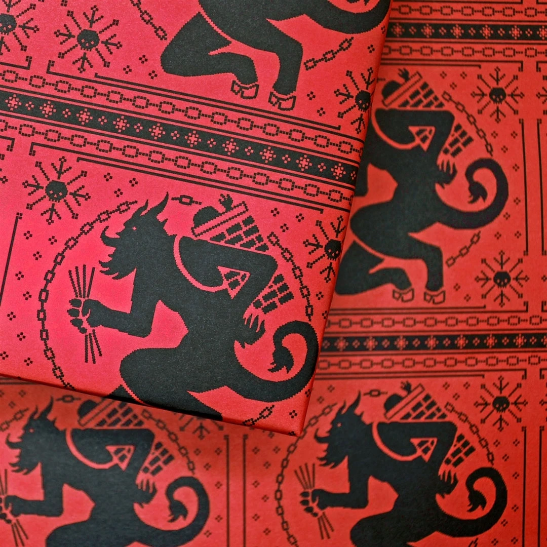 Sourpuss Clothing Faire Isle Krampus Gift Wrap Sheet By Sourpuss 3 Sourpuss Clothing Faire Isle Krampus Gift Wrap Sheet By Sourpuss