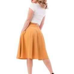 Steady Clothing High-Waisted Thrills Skirt With Pockets In Mustard