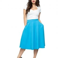 Steady Clothing High-Waisted Thrills Skirt With Pockets In Turquoise APPAREL