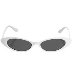 H & D Accessories Slim Cat-Eye Sunglasses In White