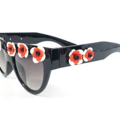 Naked City Clothing Flower Trim Sunglasses - Red ACCESSORIES