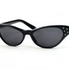 POP Fashionwear Rhinestone Cat Eye Sunglasses In Black
