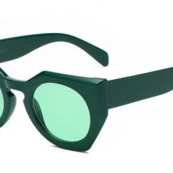Cramilo Eyewear ACCESSORIES Geometric Cat Eye Sunglasses In Green