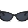 Cramilo Retro Cat Eye Sunglasses In Black