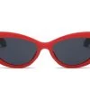 Cramilo Retro Cat Eye Sunglasses In Red & Black