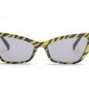 Cramilo Eyewear Tiger Print Cat Eye Sunglasses - Yellow