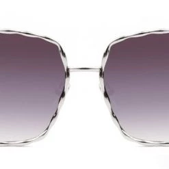 Cramilo Eyewear Textured Metal Square Frame Sunglasses - Silver ACCESSORIES