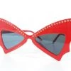 Flashback & Freedom ACCESSORIES Rhinestone Batwing Sunglasses - Red