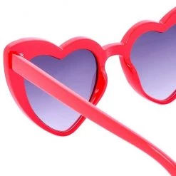 Girly Accessories Red Angular Heart Cat-Eye Sunglasses