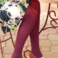HOSIERY Opaque Tights By Tabbisocks - Merlot