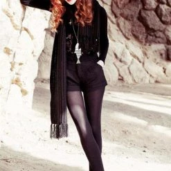 Opaque Tights By Tabbisocks - Black XL & LARGER