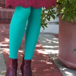 Opaque Tights By Tabbisocks - Antique Mint