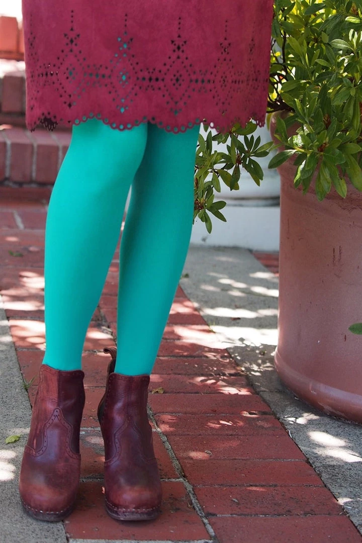 Opaque Tights By Tabbisocks - Antique Mint 3 Opaque Tights By Tabbisocks - Antique Mint