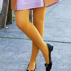 Opaque Tights By Tabbisocks - Mustard XL & LARGER