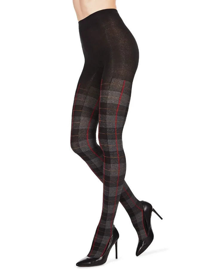 MeMoi Plaid Sweater Tights - Black & Grey XL & LARGER 4 MeMoi Plaid Sweater Tights - Black & Grey XL & LARGER