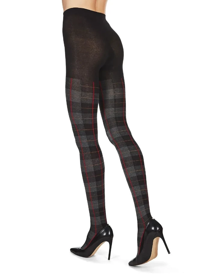 MeMoi Plaid Sweater Tights - Black & Grey XL & LARGER 5 MeMoi Plaid Sweater Tights - Black & Grey XL & LARGER