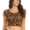 MOA Leopard Print Crop Top - Size M APPAREL