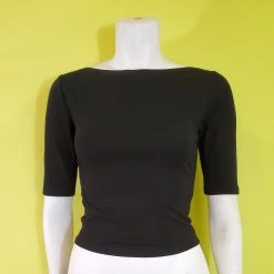 2NE1 Apparel Retro Boatneck Top In Black - Size S