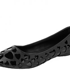 T.U.K. Black Heart Cutout Flats - Size 6 SHOES