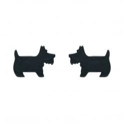 Erstwilder ACCESSORIES Essentials Terrier Post Earrings - Black Ripple