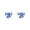 Erstwilder Essentials Bow Post Earrings - Blue Gingham ACCESSORIES