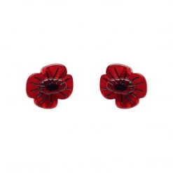 Erstwilder Remembrance Poppy Post Earrings