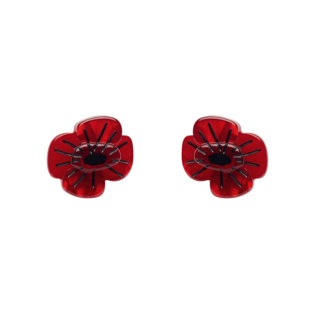Erstwilder Remembrance Poppy Post Earrings 3 Erstwilder Remembrance Poppy Post Earrings