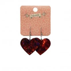 Erstwilder Essentials Heart Dangle Earrings - Red Lava NEW ARRIVALS