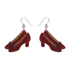 Erstwilder ACCESSORIES Wizard Of Oz Collection "Ruby Slippers" Dangle Earrings