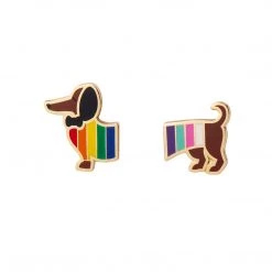 Erstwilder Pride & Joy Collection "Spiffy The Supportive Dog" Enamel Earrings
