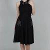 Voodoo Vixen APPAREL Charlie Flare Dress With Spiderweb Embroidery