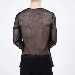 Voodoo Vixen APPAREL Black Net Long Sleeve Shirt