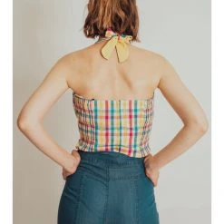 Voodoo Vixen APPAREL Chiquita Check Plaid Halter Top - Size XXL